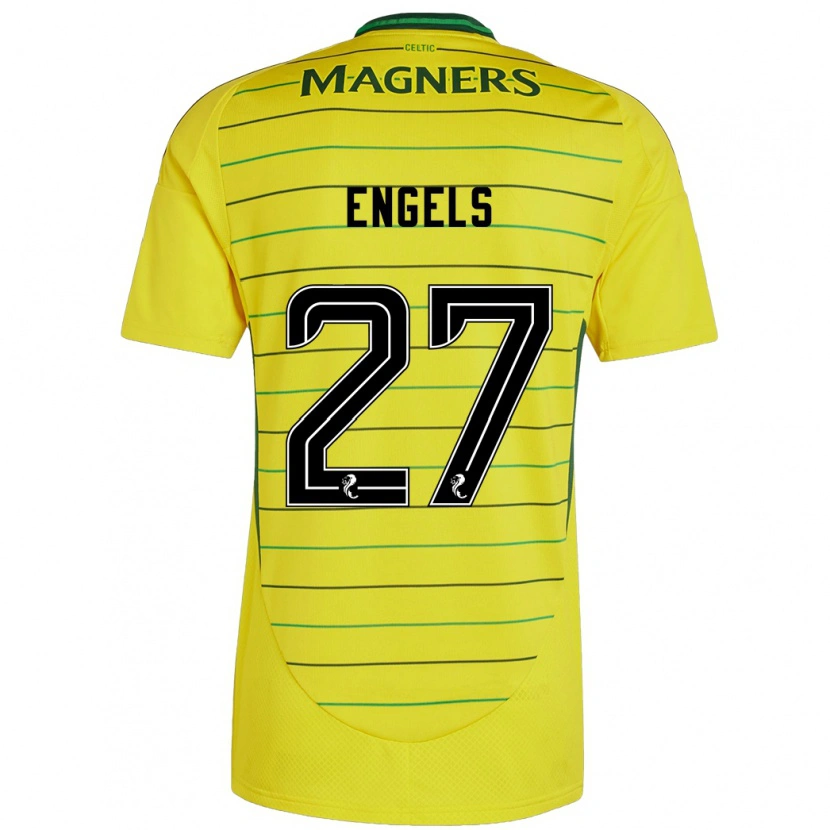 Danxen Kvinder Arne Engels #27 Gul Udebane Spillertrøjer 2024/25 Trøje T-Shirt