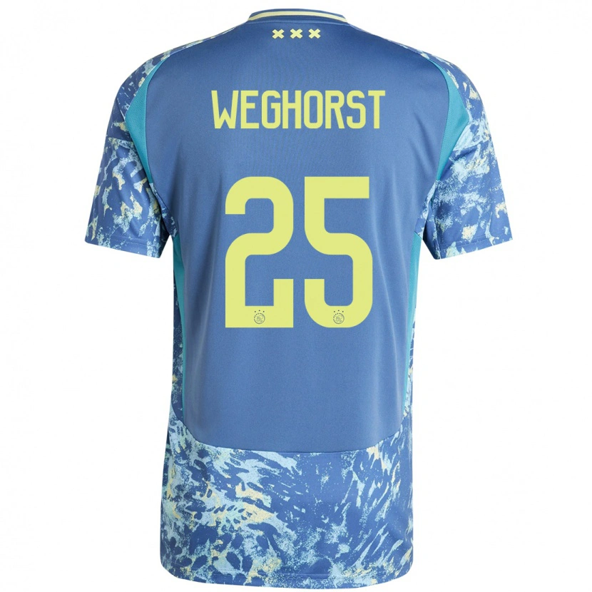 Danxen Kvinder Wout Weghorst #25 Grå Blå Gul Udebane Spillertrøjer 2024/25 Trøje T-Shirt