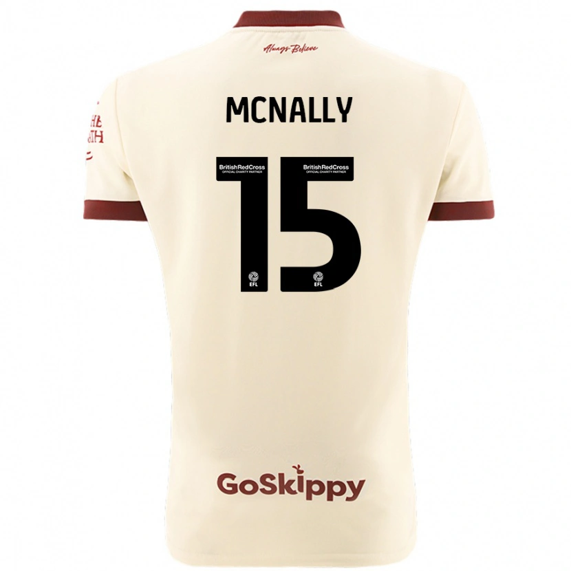 Danxen Kvinder Luke Mcnally #15 Creme Hvid Udebane Spillertrøjer 2024/25 Trøje T-Shirt