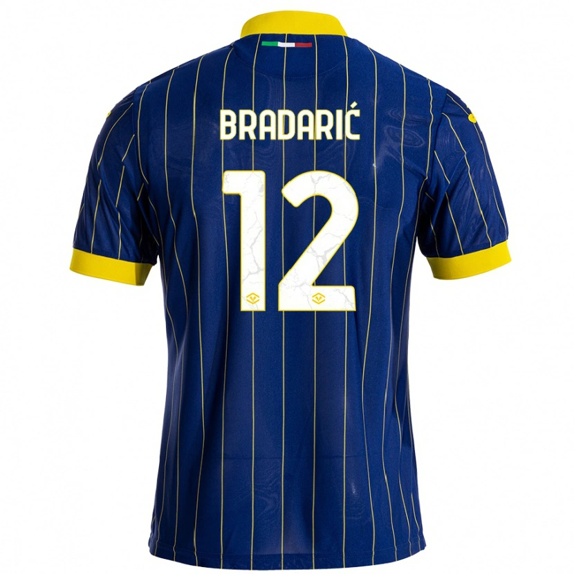 Danxen Kvinder Domagoj Bradarić #12 Blå Gul Hjemmebane Spillertrøjer 2024/25 Trøje T-Shirt