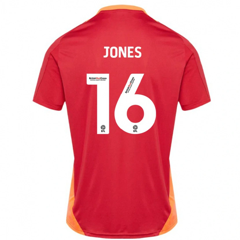 Danxen Kvinder Patrick Jones #16 Blå Off White Udebane Spillertrøjer 2024/25 Trøje T-Shirt
